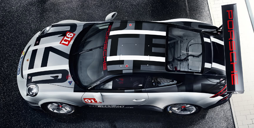 Porsche 991.2 GT3 Cup Car art / aerial view